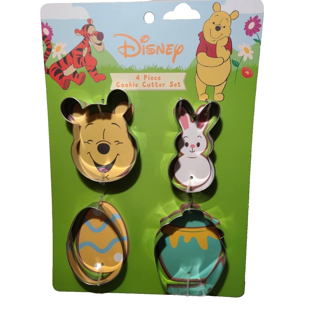 Disney Pooh Cookie Cutter Set Winnie, Rabbit, Easter Egg, Honey Jar NEW